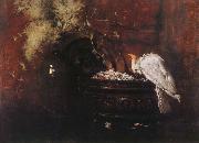 William Merritt Chase Still life and parrot France oil painting artist